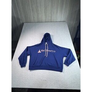 Disney Parks Walt Disney World 50th Anniversary Hoodie Women's L Blue Cropped